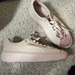 Puma suede rose pink shoes